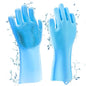 Magic Silicone Gloves with Scrubber, Dish washing and Heat Resistant for Kitchen and Household Cleaning (1 Pair: Right + Left Hand)