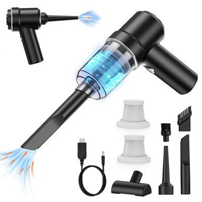 Powerful Rechargeable 3 in 1 Portable Vacuum Cleaner Duster Blower Air Pump Wireless Handheld Clean Microscopic Dust From Car, Home, Computer, Laptop, Flower, Mirror, Vehicle Interior Cleaner