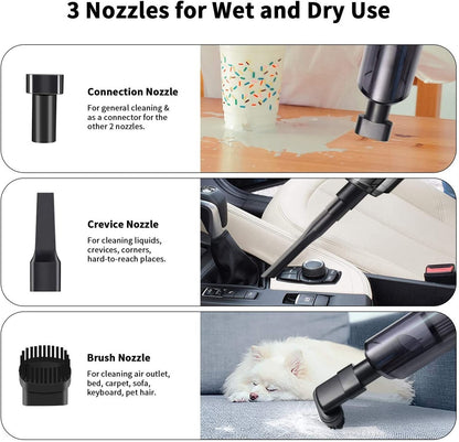 Powerful Rechargeable 3 in 1 Portable Vacuum Cleaner Duster Blower Air Pump Wireless Handheld Clean Microscopic Dust From Car, Home, Computer, Laptop, Flower, Mirror, Vehicle Interior Cleaner